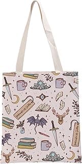 G2TUP Novel Inspired Gift Reading Doodle Tote Bag Fantasy Books Lover Handbag Bookish Gift image