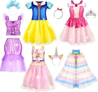 Princess Dresses for Girls,Kids Dress Up Clothes Costume Set Princess Toys Gift Girl for Little Girls Ages 3-6yrs image