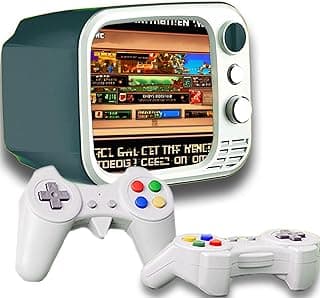 Retro Mini Arcade Machine with 740 Classic Games, Support TV Output, Single and Double Players, for Kids and Adults (Gray-blue double version) image