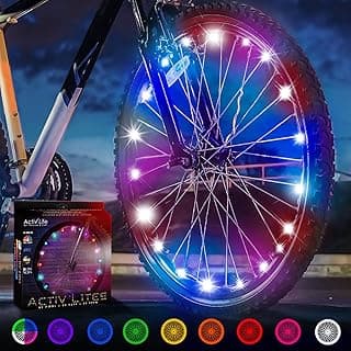 Activ Life LED Bike Wheel Lights with Batteries Included, Get 100% Brighter and Visible from All Angles for Ultimate Safety & Style (1 Tire Pack, Galactic)