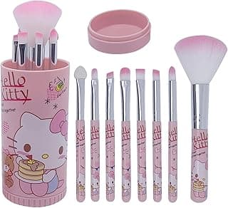 Makeup Brush Set, 8 Pcs Pink Makeup Brushes with Cute Makeup Brush Holder, Eyeshadow Lip Gloss Cosmetic Brushes Kit for Girls and Women image
