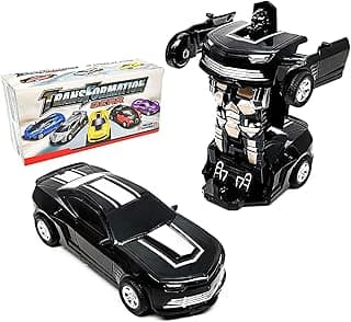 Transforming Toys Car - Robot Car Toy 2 in 1 Deformation Car- Friction Powered Car Truck Toys (black) image