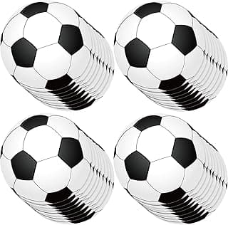 Vuzvuv 60Pcs 6In Paper Soccer Cutouts with 120Pcs Glue Points,Soccer Cut Outs Bulletin Board Decorations for Wall image