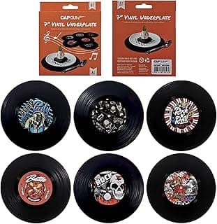 Vinyl Record Coasters,Creative Drink Coasters Set of 6 for Drinks Bars Cafes Home Party Office Gift Ideas image