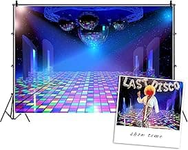 CSFOTO 10x7ft Discos Party Backdrop Discos Birthday Party Banner Music Dance Party Backdrop Night Club Background Discos Ball Ballroom Backdrops 80s Backdrop for Parties image