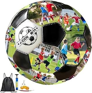 Custom Soccer Ball with Photo Personalized Soccer Ball with Name Soccer Gifts for Son Daughter Boyfriend Soccer Fan Dad Coach Birthday Graduation
