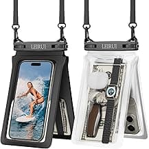 2 Pack Waterproof Phone Pouch Case，7" Universal Double Large Underwater Cellphone Dry Bag for Swimming Skiing Beach Vacation for iPhone 15 Pro Max/14/13 Samsung
