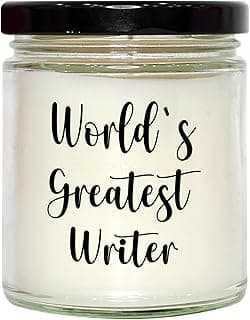 Funny World's Greatest Writer Gifts for Writers | Unique Father's Day Unique Gifts from Son | 9oz Vanilla Soy Writer Candle image