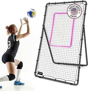 Adjustable Volleyball Rebounder Net, 7x4 ft, Training Equipment with Angle Customization, Durable & Portable with Travel Bag, Improve Volleying, Bumping, Spiking Skills