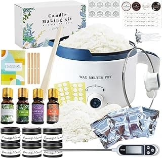 Soy Candle Making Kit with Electric Wax Melter- Full Set, 2LBS Soy Wax for Candle Making - Perfect as Home Decorations - DIY Starter Scented Candles Making Kit image