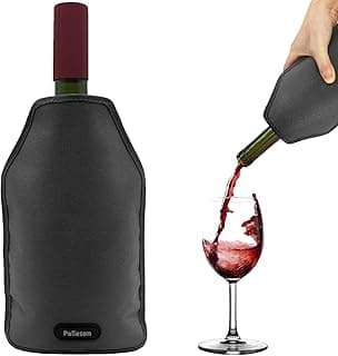 Portable Wine Cooler Sleeve Reusable Wine Bottle Chiller Flexible Wine Ice Bag Keep Wine Cool and Refreshing for 750ml Standard Size Bottles Red Wine, White Wine & Champagne (Black) image