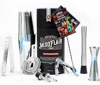 Mixology Bartender Kit with Recipes - 10-Piece Bar Tool Set with Drink Mixer and Cocktail Accessories, Home Bar Essentials, Barware Set, Cocktail Making Kit, Bartending Gift