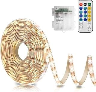 echosari Strip Lights Battery Operated, 16.5Ft 150 LED 2835 SMD Closet Strip Lights with Remote for Bedroom, Kitchen, Cabinet Décor (Warm White)
