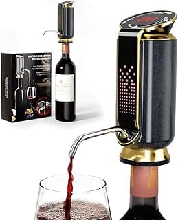 Luxurious 3-in-1 Electric Wine Aerator, Decanter, Dispenser & Vacuum Pump. Touch Screen LED Display - Wine Preservation System with Temp Monitor, Gift for Wine Lovers Women Men (Black)