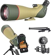 WOSPORTS 25-75x85 Spotting Scopes for Birdwatching, Spotter Scope with Tripod, Carrying Bag, Phone Adapter, BAK4 HD Multi-Coated Optics, Adjustable Eyecup, FMC Lens, Moon Viewing, Wildlife Viewing image