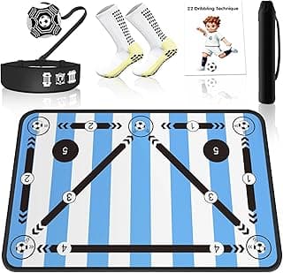 Soccer Training Mat with Silent Shock Absorption and Non-Slip Base for Footwork Training and Ball Mastery(Belt Version)