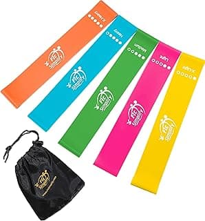 Fit Simplify 10 Inch Resistance Loop Exercise Bands, Set of 5, Assorted Colors