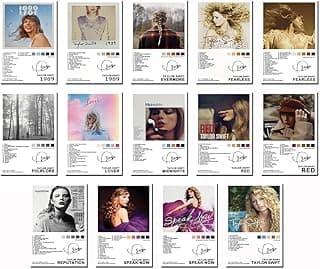 Taylor Swift Poster Album Print Poster Bathroom Living Room Decor Canvas Poster 14-piece set (Unframed 8x12 in) image