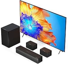 ULTIMEA 5.1 Virtual Surround Sound Bar, Peak Power 320W, Surround Sound System Home Theater Sound Bar for Smart TV with Adjustable Surround Speakers and Subwoofer, TV Soundbar Poseidon D50 image