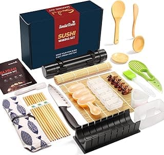 Sushi Making Kit, 28 in 1 [Parent-Child] Sushi Roller Kit with Bamboo Mats, Sushi Bazooka, Nigiri Gunkan Sushi Mold, Musubi Maker, Rice Ball Mold & More image