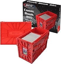 BCW Short Comic Book Bin - Holds 150 Standard Comic Books | Acid Free Comic Book Storage and Organizer | Heavy Duty Plastic Comic Storage Box | Stackable Comics Short Box (Red, 2 Pack) image