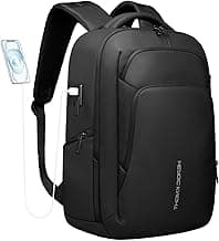 Business Laptop Backpack 17.3 Inch, Durable Water-Resistant Travel Backpack with USB Charging Port, Lightweight Computer Bag for Men Women, 30L Weekender College Work Casual Daypack – Black