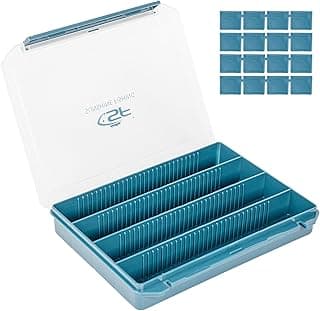 SF 1 pack Fishing Tackle Box 3600 Tackle Tray Open Plastic Jig Head Box with Removable Dividers Hooks Spinners Spoons Storage box and Terminal Tackle Storage image