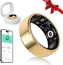 Smart Ring Fitness Tracker for Men - Health Heart Rate Ring with Sleep Monitor and Blood Oxygen Tracking, No Subscription Fee, Family Care, Remote Photography,IP68 Waterproof image
