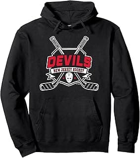 New Jersey Devils Hockey Sticks Black Officially Licensed Pullover Hoodie image