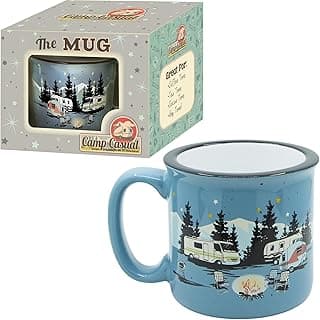 Ceramic Coffee Mug - 15 oz Retro Inspired Camping Mug - for Hot & Cold Drinks - Works as a Tea, Soup, & Coffee Mug - Stylish, Versatile, & Microwaveable Camping Coffee Mugs by Camp Casual image