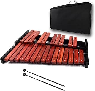 ENNBOM 25 Key Wooden Glockenspiel Portable Xylophone Professional Percussion Instrument with Mallets and Carrying Bag