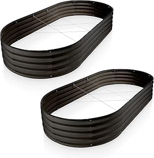 Galvanized Raised Garden Beds Outdoor // 6×3×1 ft (2-Pack) Planter Raised Beds for Gardening, Vegetables, Flowers // Large Metal Garden Box // Patented Tool-Free Design (Black) image