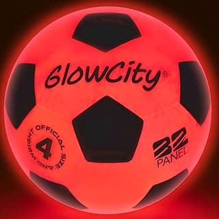 GlowCity Glow in The Dark Soccer Ball | Light Up Indoor/Outdoor Soccer Ball with 2 LED Lights | Pre-Installed Batteries | Fun Gift for Teens image