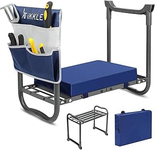 ikkle Garden Kneeler and Seat Heavy Duty, Upgraded Gardening Stool Bench with Thicker Soft Kneeling Pad, Gift for Men Women Gardeners (Holds 350lbs/159kg)