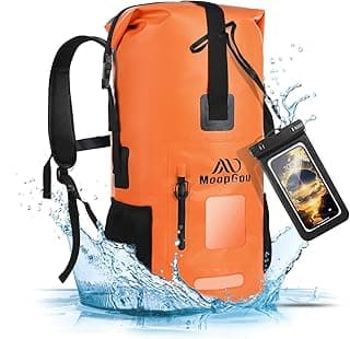 Waterproof Backpack, Dry Bag Backpack 35L/55L Roll Top Waterproof Bag with Cushioned and Adjustable Straps, Waterproof Dry Bag with Waterproof Phone Case for Paddle Board, Kayaking Boat, Swimming image