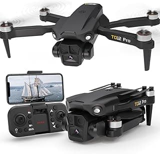 Drone with Camera, Brushless Motor Mini Drones with 2 Cameras FPV Transmission Motorised Adjustable 90° Optical Flow Positioning RC Quadcopter for Adults Beginners TD12Pro image