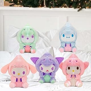 5 Pcs Kawaii Cartoon Figure Plush Toys - 8 Inch Anime Plush Toys - Soft Stuffed Animals Toys for Boys Girls Gifts, Plush Pillow Filler for Birthday Christmas