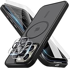 for iPhone 15 Pro Case, Black Titanium for iPhone 15 Pro Cases, Clear & Privacy Screen Protectors, 2 Camera Protectors, Compatible with MagSafe, Military Grade Protection, Ultra Slim image