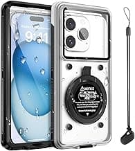 Beasyjoy Waterproof Phone Case, Underwater Snorkeling Diving Phone Case, Universal Self-Check Water Proof Case Up to 6.9 Inch for iPhone 16/15/14/13/12/11 and Samsung S24/S23/S22/Google Series - Black