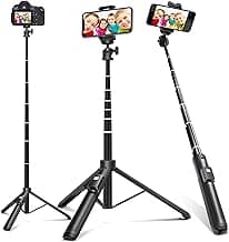 BZE Selfie Stick,Long Extendable Selfie Stick Tripod,Phone Tripod with Wireless Remote Shutter,Group Selfies/Live Streaming/Video Recording Compatible with All Cellphones image