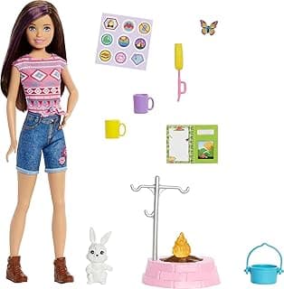 Barbie It Takes Two Skipper Doll & Accessories, Camping Playset with Doll, Campfire, Pet Bunny, Sticker Sheet & More image
