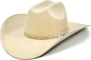 Cowboy Hat for Women and Men with Shapeable Wide Brim - Felt Cattleman Western Hats for Cowboys and Cowgirls image