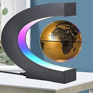 Magnetic Levitation Floating Globe with LED Light, Office Decor, Levitating Globes Desk Decor, Holiday Gifts for Men | Father | Husband | Boyfriend | Kids | Boss, Xmas Gifts(Golden)