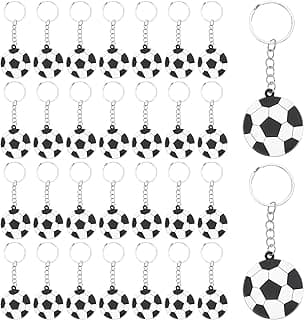 30 Piece Soccer Party Favors Keychains Soccer Keychains Sports Ball Keychains DIY Name Keychains Soccer Key Chain Soccer Themed Party Goodie Bag Fillers Sports Party Favors for Birthday Party image