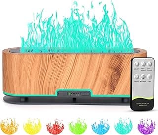 Colorful Essential Oil Diffuser, Upgraded 7 Flame Air Aroma Diffuser Humidifier, Noiseless Aromatherapy Diffuser for Office,Home,Yoga with Timer & Auto-Off Protection 200mL (Light Wood) image
