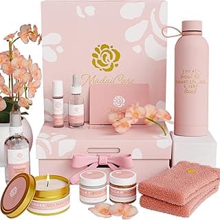 Luxury Spa Gift Basket for Women - Relaxing Self Care Kit with Body Scrub & Cream, Facial Mist, Scented Candle & More - Perfect Birthday Gift For Women - Box Set of 9 Pcs image
