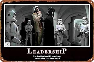 Darth Vader "Leadership"Movie Poster Retro Metal Sign Vintage Tin Sign for Cafe Bar Home Wall Decor 12 X 8 inch image