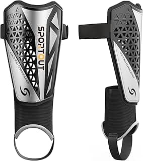 Sportout Soccer Shin Guards for Kids Adults, Youth Soccer Gear with Protective Hard Shell for Boys, Girls, and Mens. Soccer Shin Pads Offers Comprehensive Protection. image