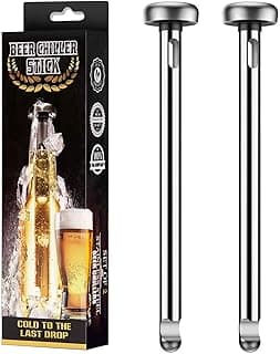 Beer Chillers, Stainless Steel Beer Bottle Chiller Cooling Sticks, Keep Bottled Drinks Cold, 2 Piece Beer Gift Set for Men Dad image
