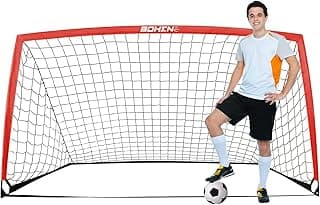BOHEN 9x5FT Portable Soccer Goal for Kids Backyard with Carry Bag - Easy Folding Lightweight Fun for Outdoor Indoor Training Games for Teen Youth Adult